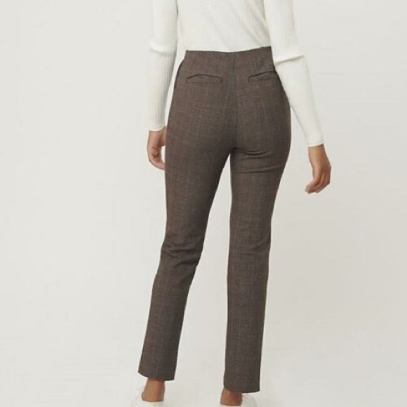 EUC LOFT brown plaid slim fit pants size 14 - Picture 3 of 14